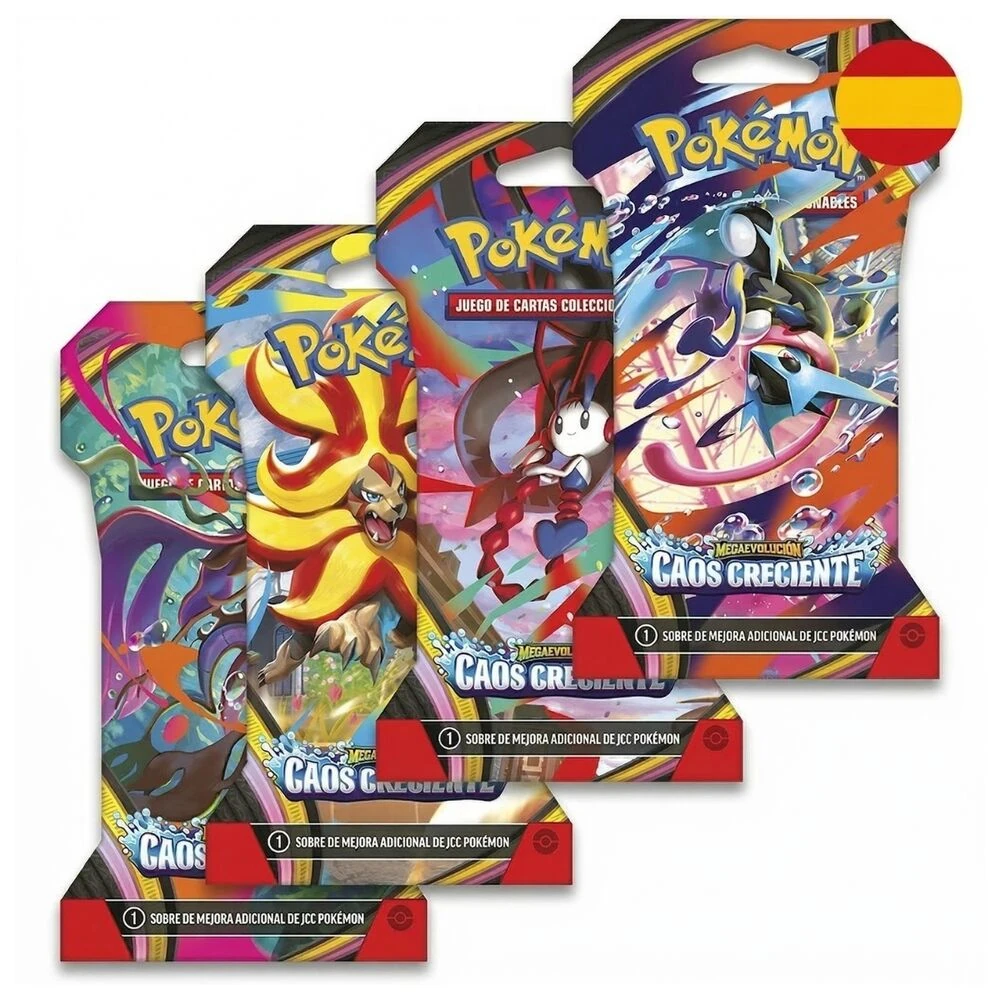 Sobre cartas Caos Creciente Megaevolucion Pokémon español